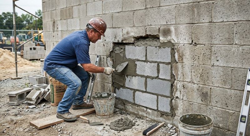 Cinder Block Wall Repair in Goleta, CA