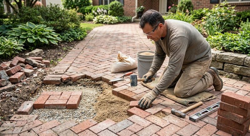 Entryway Brick Repair in Santa Barbara, CA
