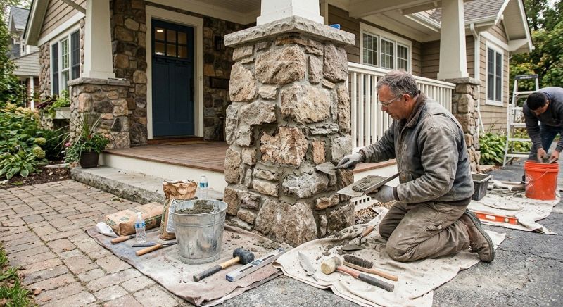 Stone Column Repair in Santa Barbara, CA